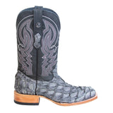 Tanner Mark Boots Boots Tanner Mark Men's Genuine Monster Fish Square Toe Boots Grey TMX201333