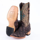 Tanner Mark Boots Boots Tanner Mark Men's Genuine Monster Fish Square Toe Boots Tobacco TMX201324