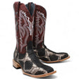 Tanner Mark Boots Boots Tanner Mark Men's Genuine Python Square Toe Boots Grey TMX208029