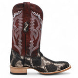 Tanner Mark Boots Boots Tanner Mark Men's Genuine Python Square Toe Boots Grey TMX208029