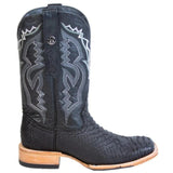 Tanner Mark Boots Boots Tanner Mark Men's Genuine Python Square Toe Boots Matte Black TMX208038