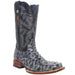 Tanner Mark Boots Boots Tanner Mark Men's Guthrie Print Ostrich Square Toe Boots Rustic Black TM200962