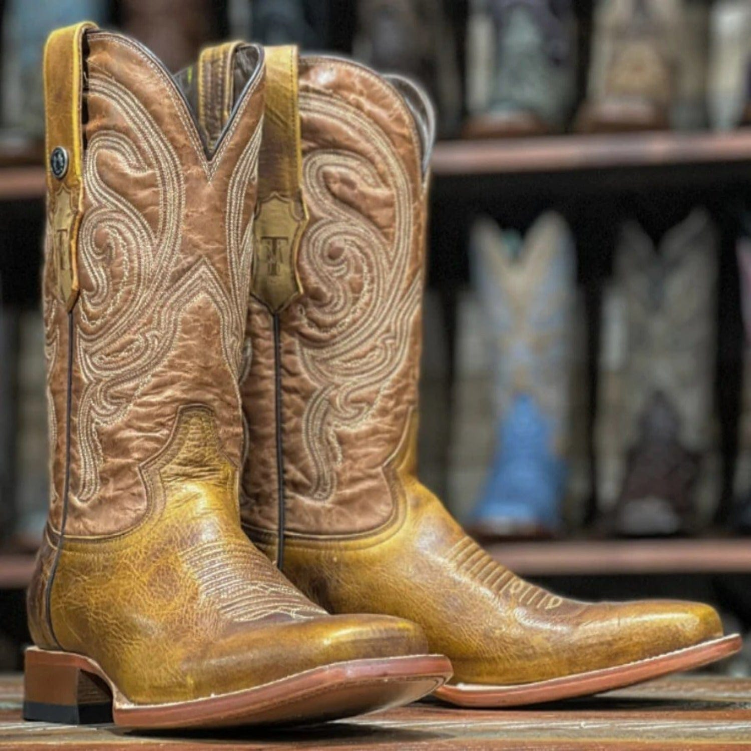 Tanner Mark Men's Honey Grove Square Toe Leather Boots