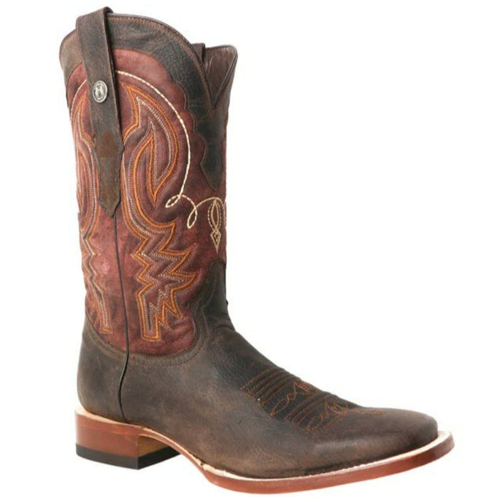 Tanner Mark Boots Boots Tanner Mark Men's Muleshoe Square Toe Leather Boots Buffalo Brown TM201265