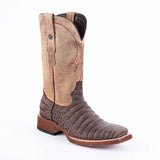 Tanner Mark Boots Boots Tanner Mark Men's Print Caiman Belly Square Toe Boots Brown TM205561