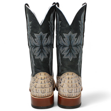 Tanner Mark Boots Boots Tanner Mark Men's Print Caiman Hornback Square Toe Boots Natural TM205573