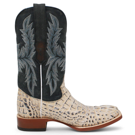 Tanner Mark Boots Boots Tanner Mark Men's Print Caiman Hornback Square Toe Boots Natural TM205573