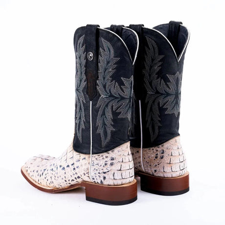 Tanner Mark Boots Boots Tanner Mark Men's Print Caiman Hornback Square Toe Boots Natural TM205573