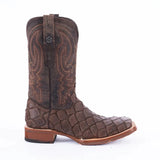 Tanner Mark Boots Boots Tanner Mark Men's Print Monster Fish Square Toe Boots Brown TM205558