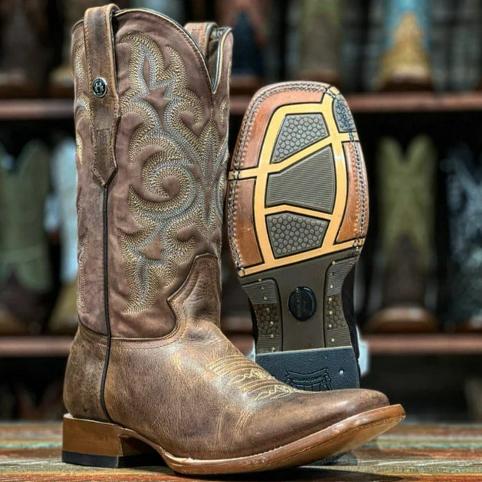 Tanner Mark Boots Boots Tanner Mark Men's Square Toe Leather Boots Alamo Honey TM207045