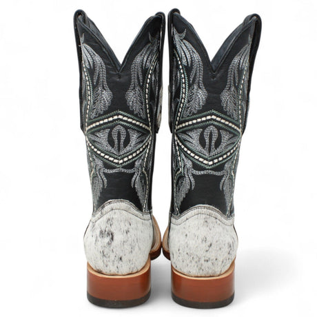 Tanner Mark Boots Boots Tanner Mark Men's Square Toe Leather Boots Black & White Hair Cowhide TM205579