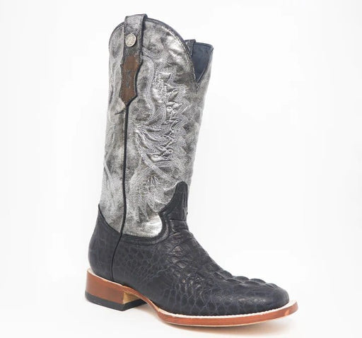 Tanner Mark Boots Boots Tanner Mark Women's Amberlyn Print Caiman Hornback Square Toe Boots Black TML207075