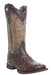 Tanner Mark Boots Boots Tanner Mark Women's 'Brooke' Ostrich Print Square Toe Boots Chocolate TML205526