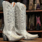 Tanner Mark Boots Boots Tanner Mark Women's Emma Snip Toe Lizard Print Boots White TML205132