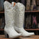 Tanner Mark Boots Boots Tanner Mark Women's Leah Snip Toe Leather Boots White TML205134