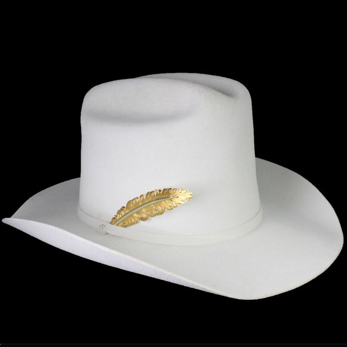 Tombstone Hats Gold and silver Metal (Alpaca) Feather for Straw or Felt Cowboy Hat