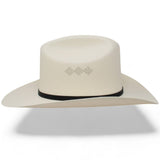 Tombstone Hats Tombstone 1,000X Cowboy El Fantasma Shape Hat with Feathers Brim 3 1/2"