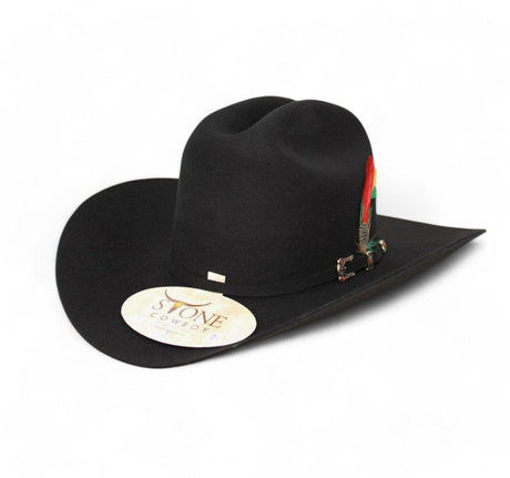 Tombstone Hats Tombstone 100X El Fantasma Felt Hat with Feathers TOM-100XFANB