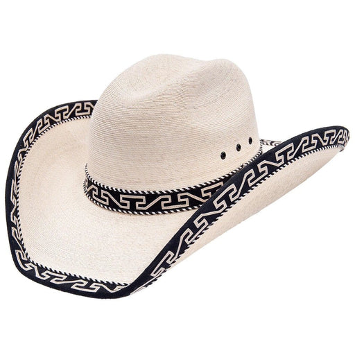 Tombstone Sombrero Sahuayo Palm Decorated Marlboro Cowboy Hat Black Band