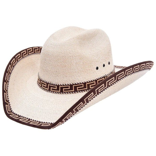 Tombstone Sombrero Sahuayo Palm Decorated Marlboro Cowboy Hat Brown Band