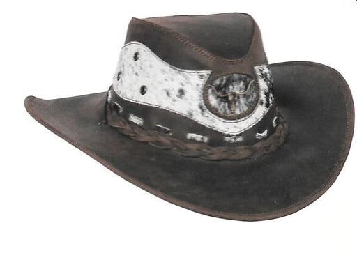 Tombstone Sombrero Sombrero de Piel Original Color Cafe y Pelo de Vaca Stone Hats TOM-7104