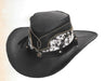 Tombstone Sombrero Sombrero de Piel Original Color Negro con Pelo de Vaca TOM-7204