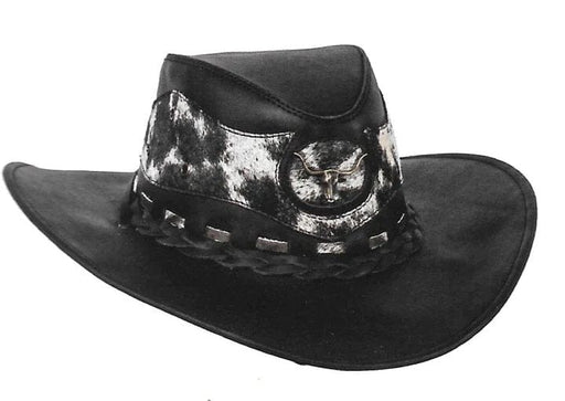 Tombstone Sombrero Sombrero de Piel Original Color Negro y Pelo de Vaca Stone Hats TOM-7103