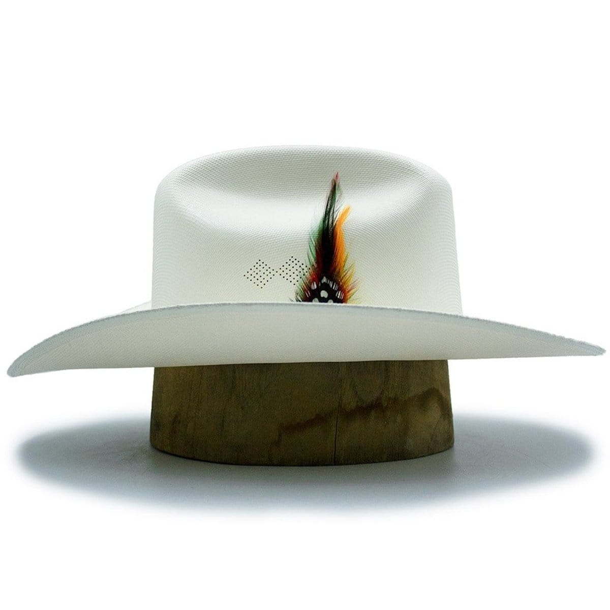 Tombstone Sombrero Sombrero Tombstone 1,000X Horma Sinaloa con Plumas Ala 3" Liston Negro