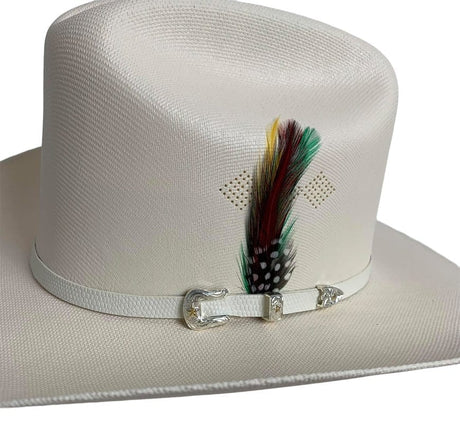 Tombstone Sombrero Tombstone 1,000X Cowboy Hat with Feathers Brim 3 1/2"