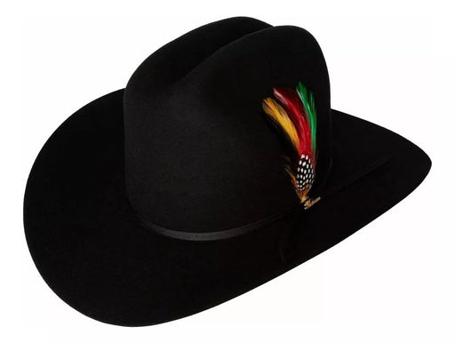 Tombstone Texanas 20X Cowboy Felt Hat Sinaloa Style Black with Feathers RD-MOR20X
