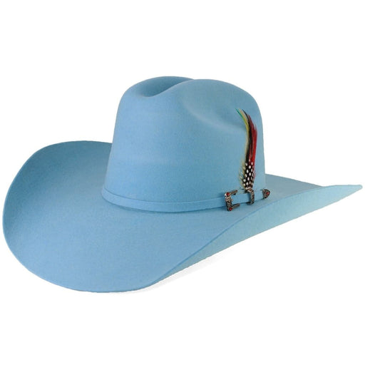 Tombstone Texanas Texana  para Mujer 100X Color Azul Cielo con Plumas STONE