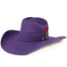 Tombstone Texanas Texana Stone Sombrero Vaquero para Mujer 100X Color Morado con Plumas