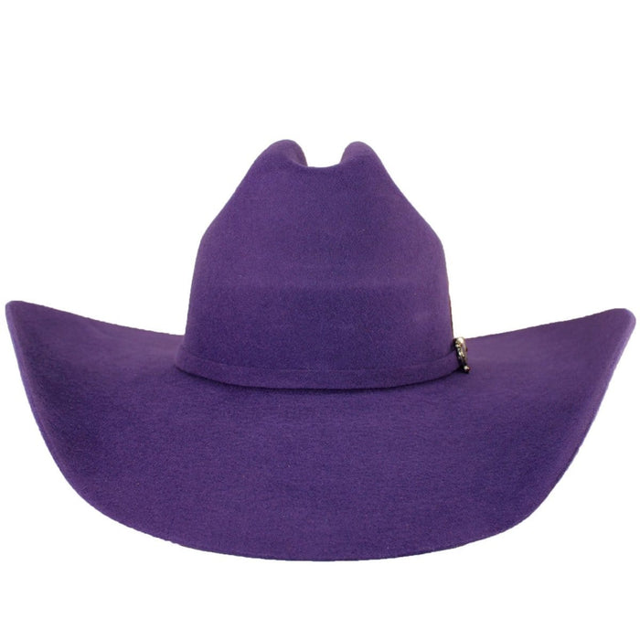 Tombstone Texanas Texana Stone Sombrero Vaquero para Mujer 100X Color Morado con Plumas