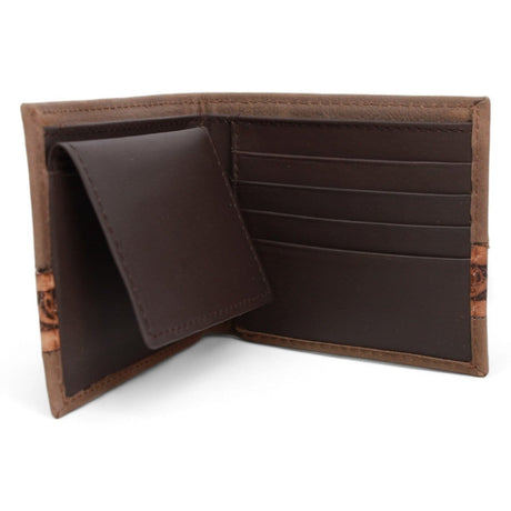 Tombstone Wallets Tombstone Chiseled and Embroidered Genuine Leather Wallet Tan TOM-W234