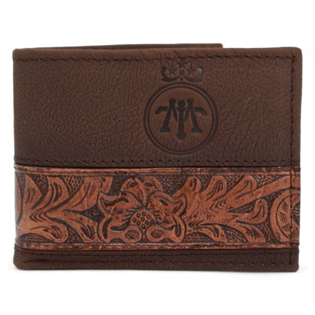 Tombstone Wallets Tombstone Genuine Leather Flower Chiseled Wallet TOM-W4802