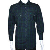 White Diamonds Boots Shirts Green / S Men's White Diamonds Long Sleeve Western Shirt - Green & Blue