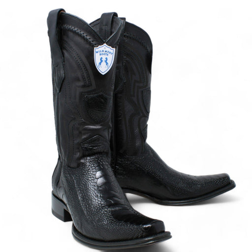 Wild West Boots Boots Men's Wild West Ostrich Leg Square Toe Boot 277L0505