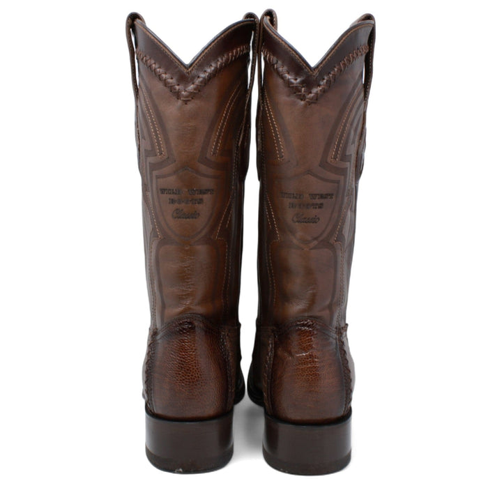 Wild West Boots Boots Men's Wild West Ostrich Leg with Deer Skin Square Toe Boot 277LF0516