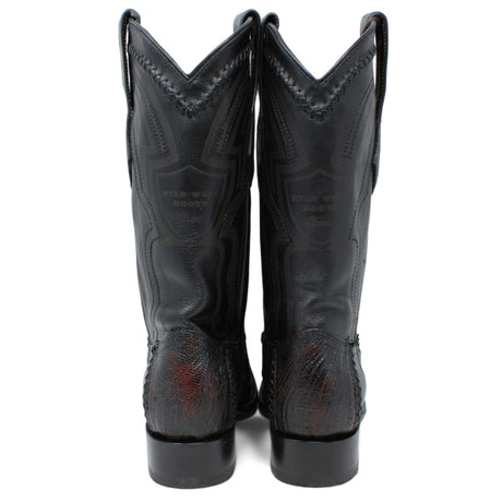 Wild West Boots Boots Men's Wild West Ostrich Leg with Deer Skin Square Toe Boot 277LF0518