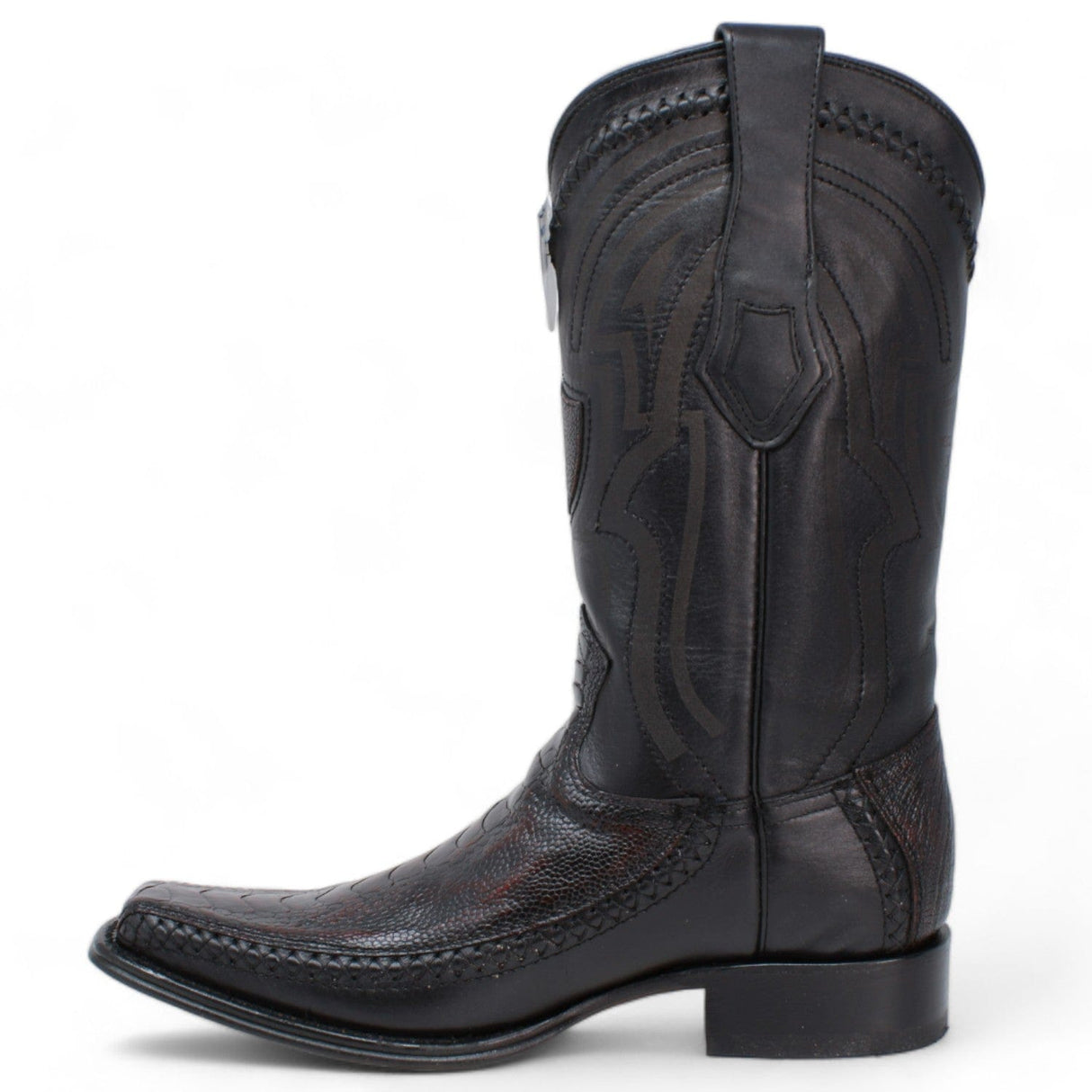 Wild West Boots Boots Men's Wild West Ostrich Leg with Deer Skin Square Toe Boot 277LF0518