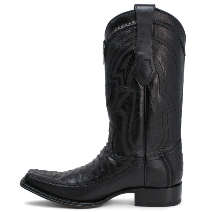 Wild West Boots Boots Men's Wild West Ostrich with Deer Skin Square Toe Boot 277LF0305