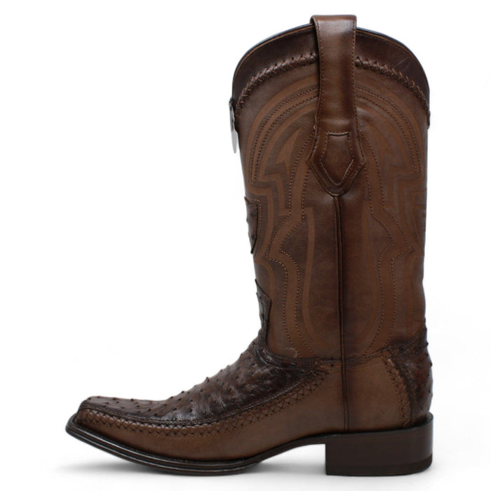Wild West Boots Boots Men's Wild West Ostrich with Deer Skin Square Toe Boot 277LF0316