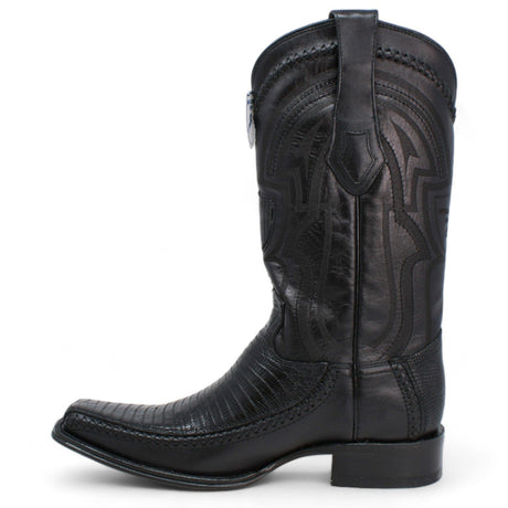 Wild West Boots Boots Men's Wild West Teju Lizard with Deer Skin Square Toe Boot 277LF0705