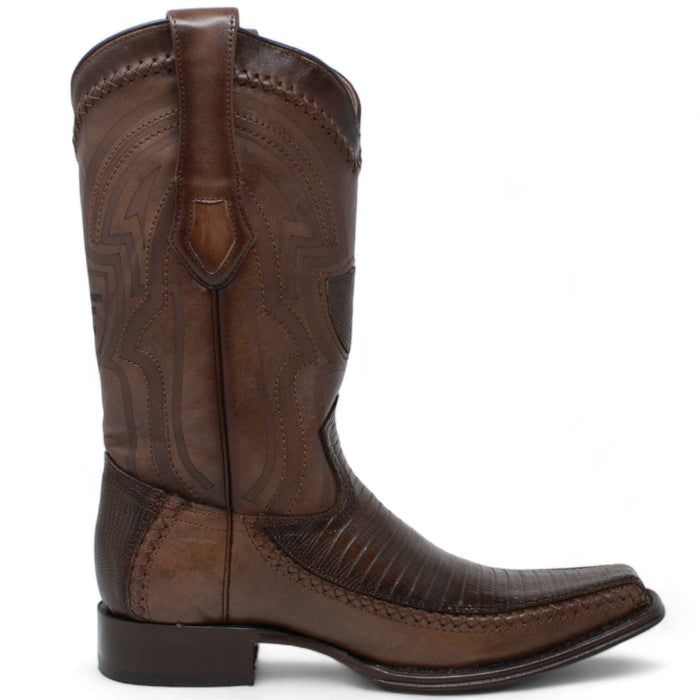 Wild West Boots Boots Men's Wild West Teju Lizard with Deer Skin Square Toe Boot 277LF0716