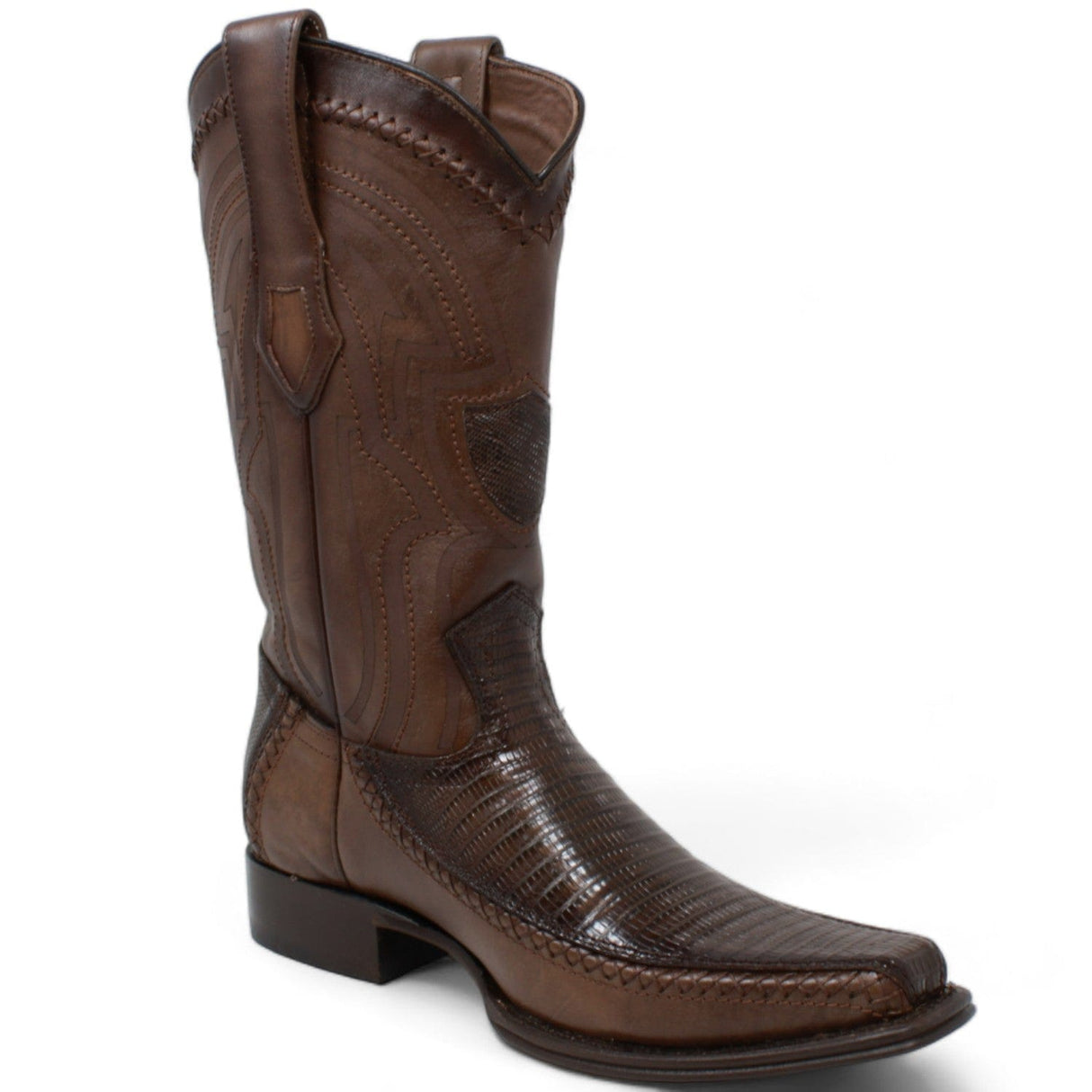 Wild West Boots Boots Men's Wild West Teju Lizard with Deer Skin Square Toe Boot 277LF0716