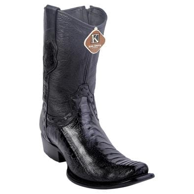 King Exotic Boots 6 Men's King Exotic Original Ostrich Leg Skin Dubai Style Short Boot 479B0505