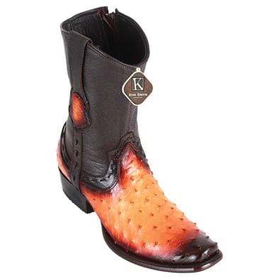 King Exotic Boots 6 Men's King Exotic Original Ostrich Skin Dubai Style Short Boot 479B0301