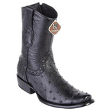 King Exotic Boots 6 Men's King Exotic Original Ostrich Skin Dubai Style Short Boot 479B0305