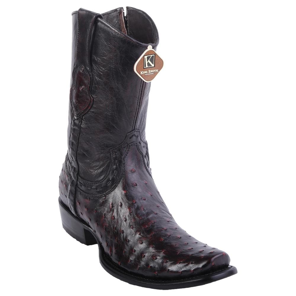 King Exotic Boots 6 Men's King Exotic Original Ostrich Skin Dubai Style Short Boot 479B0318