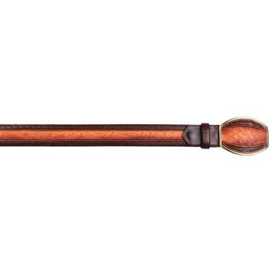 Genuine Ostrich Skin Laser Design Casual Belt Faded Buttercup Color - Los Altos Boots